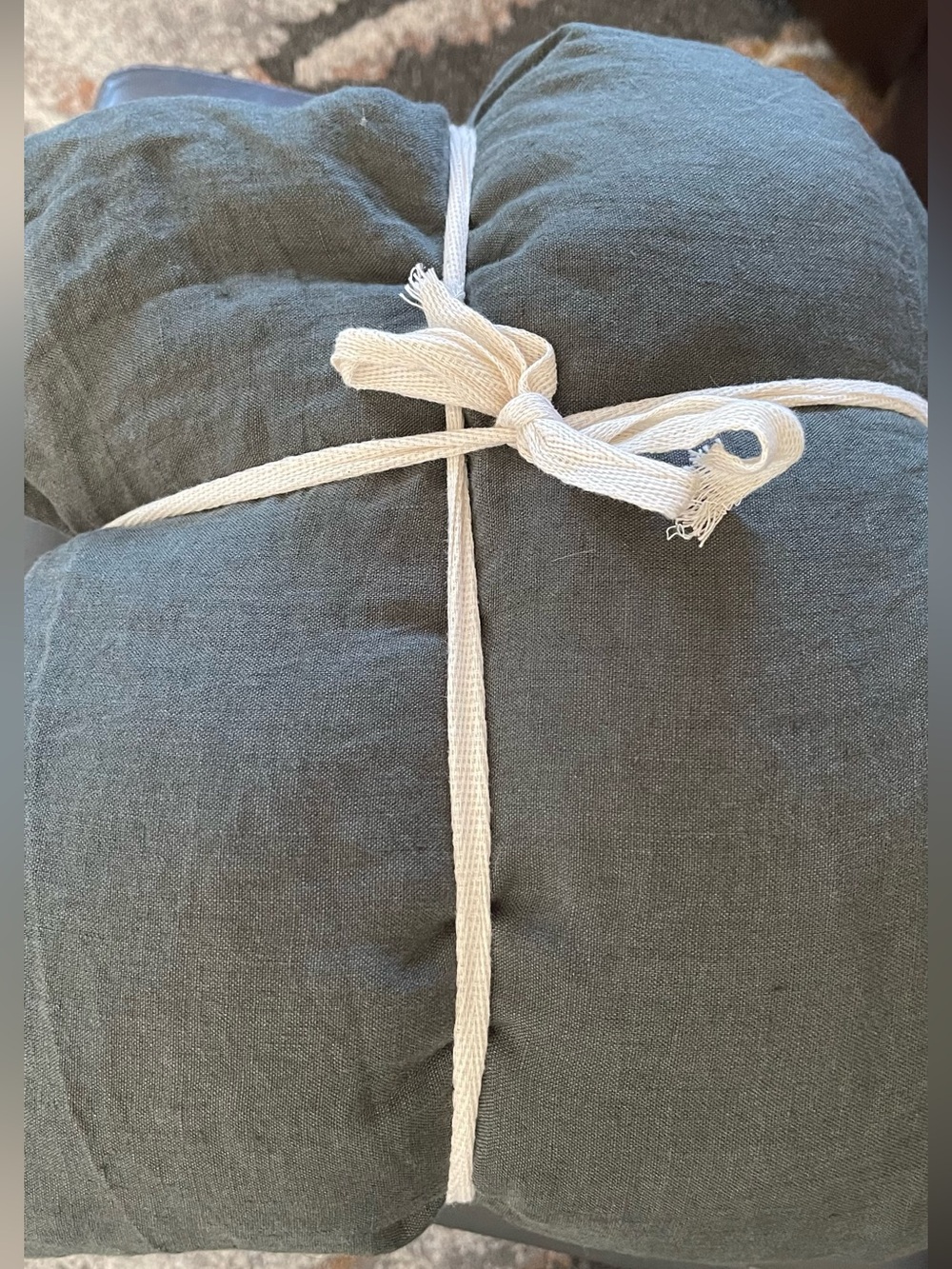 Quince European Linen Fitted And Flat Sheets Only, Full (Pine) - Picture 2 of 5